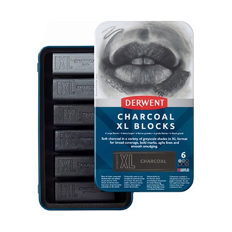 Zestaw Charcoal XL Block Derwent, 6 sztuk