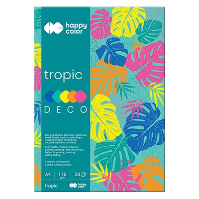 Blok DECO Tropic A4 Happy Color, 170 g