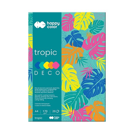 Blok DECO Tropic A4 Happy Color, 170 g