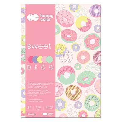 Blok DECO Sweet A4 Happy Color, 170 g