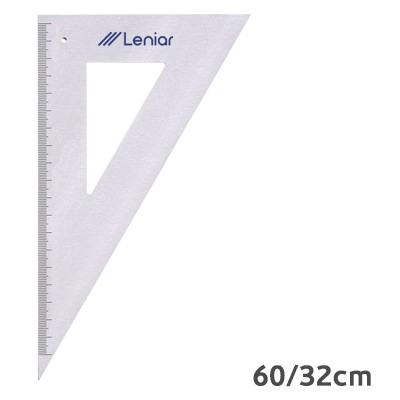 Ekierka, trójkąt metalowy Leniar, 60/32 cm