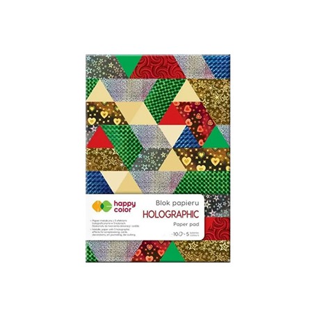 Blok papieru ozdobnego Holographic, Happy Color A5