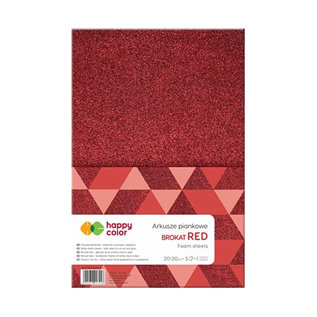 Arkusze piankowe, Brokat Red, Happy Color A4