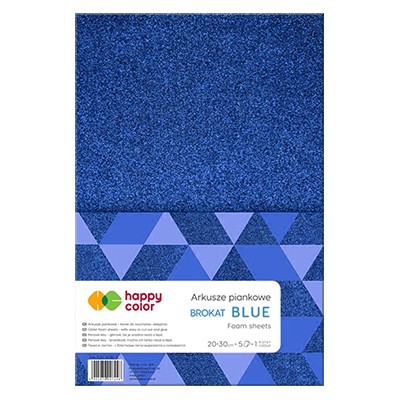 Arkusze piankowe, Brokat Blue, Happy Color A4