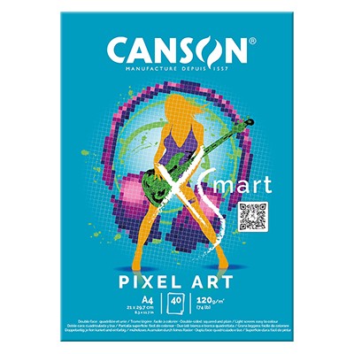 Blok w kratkę XSmart Pixel Art A4, 40 ark. 120 g/m²