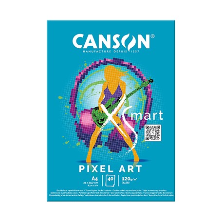 Blok w kratkę XSmart Pixel Art A4, 40 ark. 120 g/m²