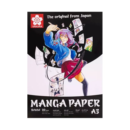 Blok Manga Paper A4, Sakura, 20 ark., 250 g/m2