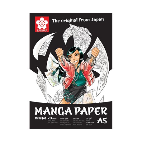 Blok Manga Paper A5, Sakura, 20 ark., 250 g/m2