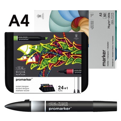 Promarker Complete Set A4 – zestaw pisaków i blok