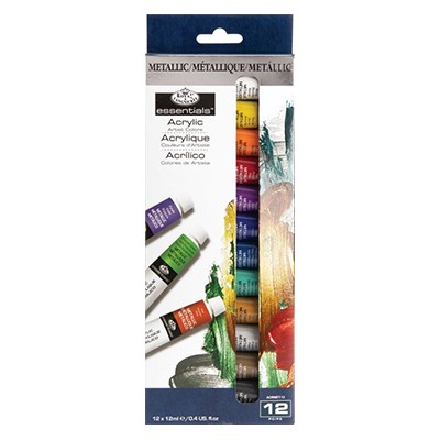 Zestaw metalicznych farb akrylowych, R&L 12 x 12 ml