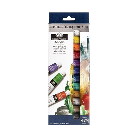 Zestaw metalicznych farb akrylowych, R&L 12 x 12 ml