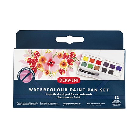 Akwarele Watercolour Paint Pan Set, Derwent, 12 kol.