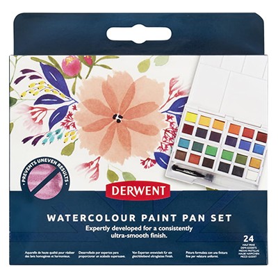 Akwarele Watercolour Paint Pan Set, Derwent, 24 kol.