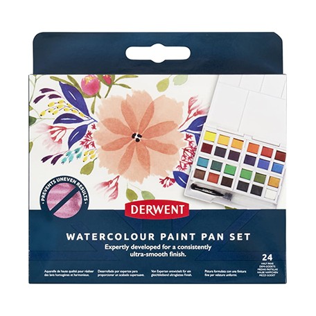 Akwarele Watercolour Paint Pan Set, Derwent, 24 kol.