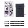 Pisaki Pigma Micron Black Edition Sakura, 3 sztuki