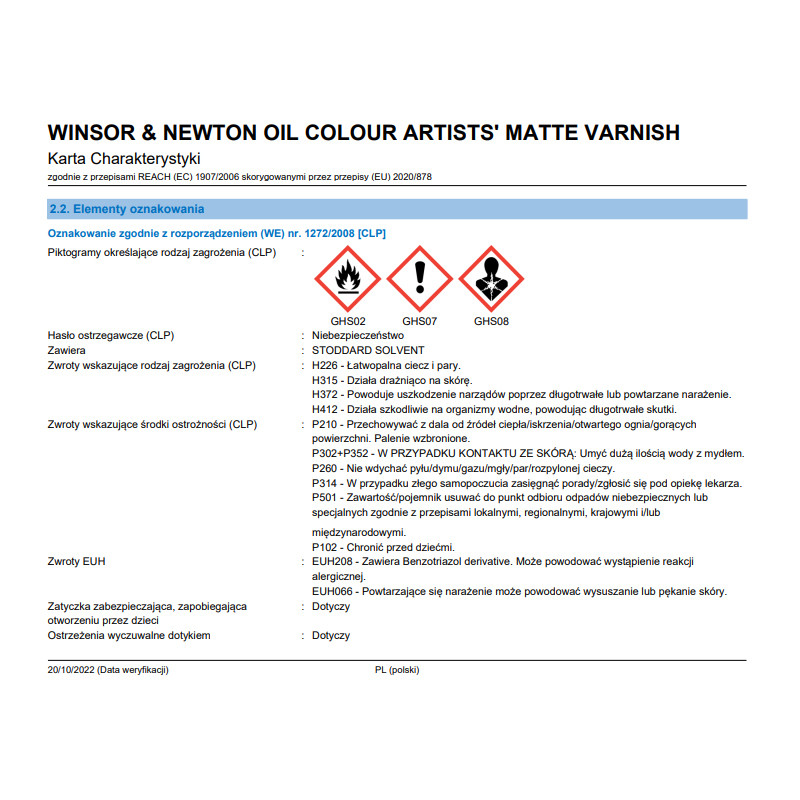 Werniks matowy na żywicy ketonowej