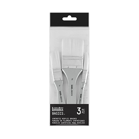 Zestaw szerokich pędzli syntetycznych Liquitex Basics, 3 szt.