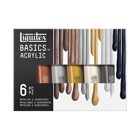 Farby akrylowe Liquitex Metallic, 6 x 118 ml