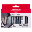 Farby akrylowe Talens Amsterdam Grey Mixing, 6 x 20 ml