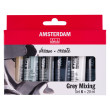 Farby akrylowe Talens Amsterdam Grey Mixing, 6 x 20 ml