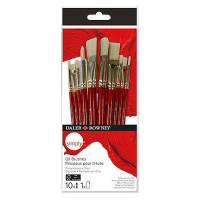 Pędzle do farb olejnych Simply Daler Rowney, 10 sztuk