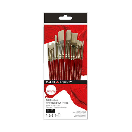 Pędzle do farb olejnych Simply Daler Rowney, 10 sztuk