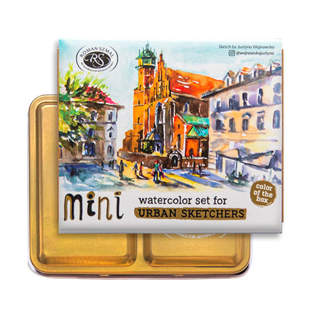 Mini Urban Sketchers Set GOLD, akwarele Aquarius 8 kol.