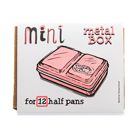 Metalowa kasetka Mini Box Blue na 12 półkostek akwareli, Szmal