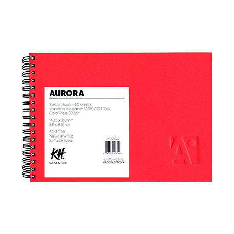 Blok akwarelowy na spirali AURORA, 100% bawełna, A5