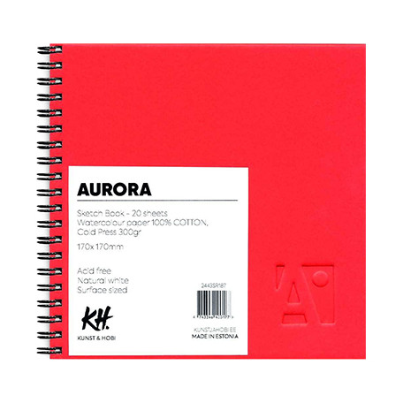 Blok akwarelowy na spirali AURORA, 100% bawełna, A5