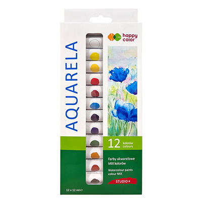Farby akwarelowe w tubkach Happy Color 12 x 12 ml