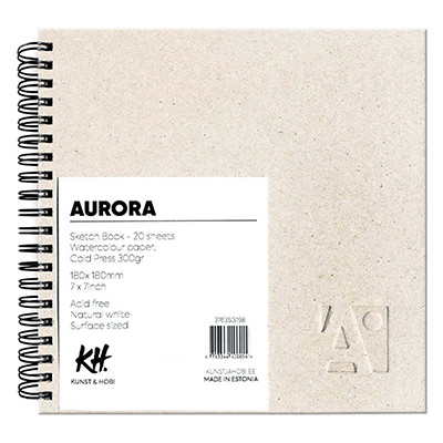 Blok akwarelowy na spirali Aurora CP 300 g, 20 ark. 18 x 18 cm