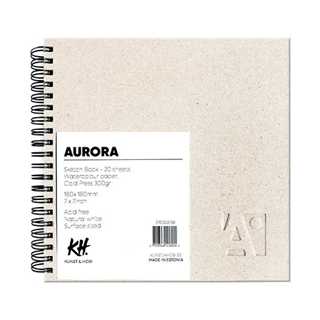 Blok akwarelowy na spirali Aurora CP 300 g, 20 ark. 18 x 18 cm