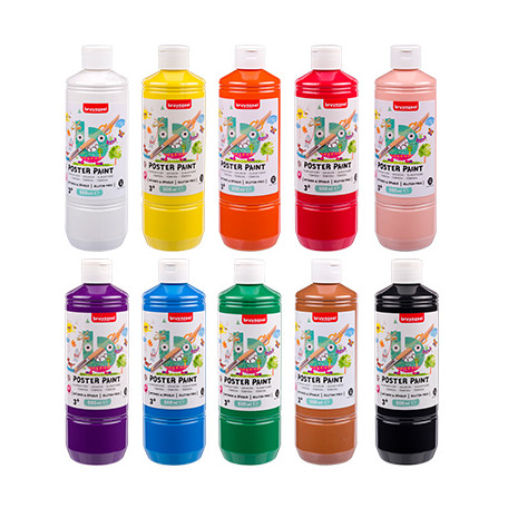 Zestaw farb plakatowych Poster Paint Bruynzeel 10 x 500 ml