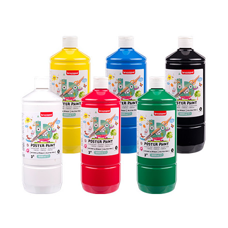 Zestaw farb plakatowych Poster Paint Bruynzeel 6 x 1000 ml