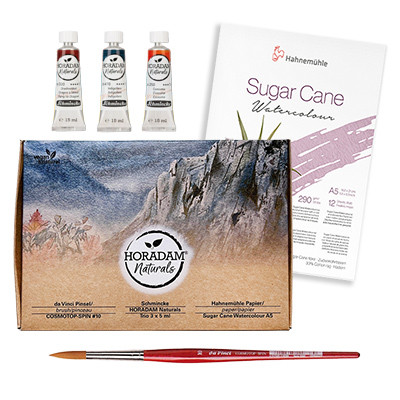 Zestaw Horadam Naturals Schmincke, 3 x 15 ml + pędzel + blok