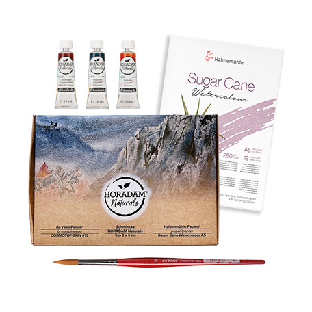 Zestaw Horadam Naturals Schmincke, 3 x 15 ml + pędzel + blok