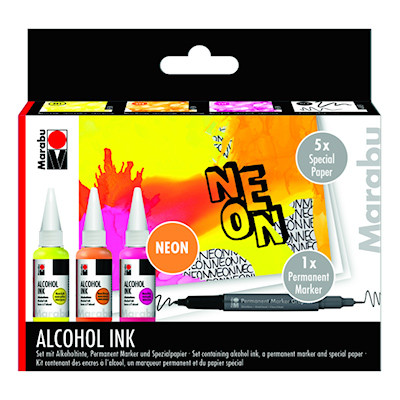 Tusze alkoholowe Neon Alkohol Ink Marabu, 3 x 20 ml