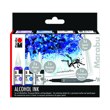 Tusze alkoholowe Underwater Alkohol Ink Marabu, 3 x 20 ml