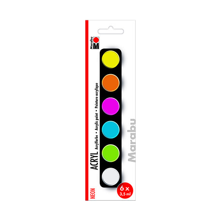 Farby akrylowe Neon Marabu 6 x 3.5 ml