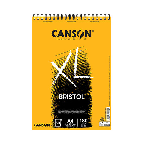 Blok Canson Bristol XL A4 spirala, 180 g, 50 ark.
