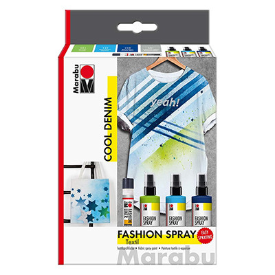 Farby do tkanin Cool Denim Marabu, 4 kolory