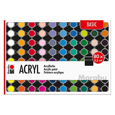 Farby akrylowe Bacis Marabu 80 x 3.5 ml