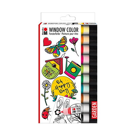 Garden, farby witrażowe Window Color Marabu 10 x 25 ml