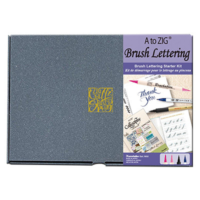 Brush Lettering Starter Kit, zeszyt ćwiczeń, Kuretake