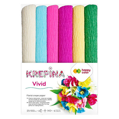 Krepina marszczona Vivid Happy Color, 6 kolorów