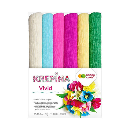 Krepina marszczona Vivid Happy Color, 6 kolorów