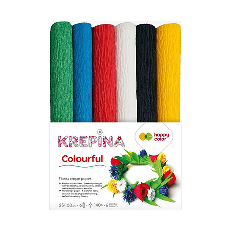 Krepina marszczona Colorful Happy Color, 6 kolorów