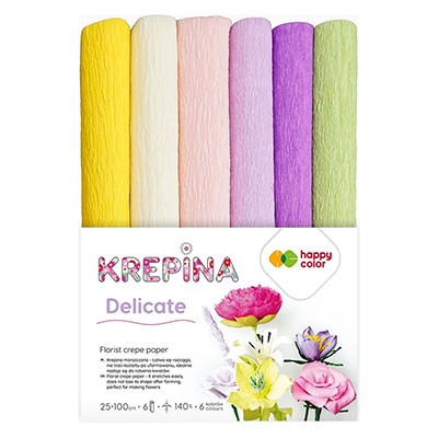 Krepina marszczona Colorful Happy Color, 6 kolorów