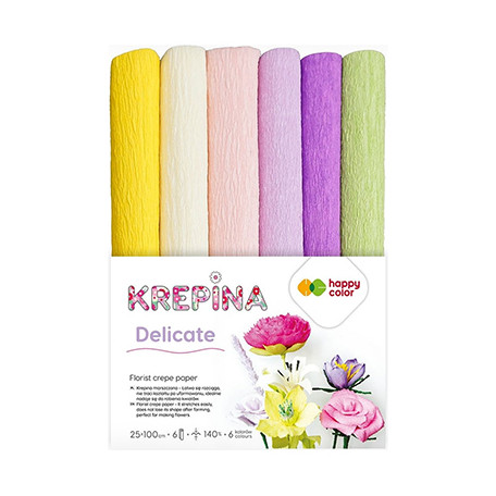 Krepina marszczona Colorful Happy Color, 6 kolorów